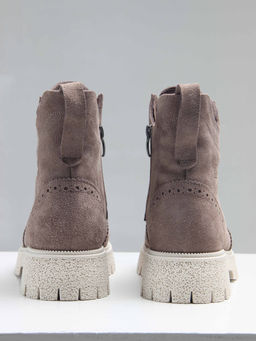 Ботинки 338.1541be. капучино замша/Байка