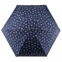 Зонт-мини механический Незабудка ткань эпонж (полиэстер) + черное УФ-покрытие, 6 лучей, д/купола 91см h55см, 5 сложений, 18см в сложенном виде, механизм против ветра, пластмассовая ручка, цвет синий, 237гр (Китай) - Домашняя Мода фото 4