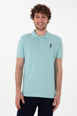 Erkek Slim Fit Polo Yaka A__k Mavi Basic Ti__rt Sepette S_rpriz _ndirim