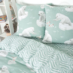 Постельное белье Снежок (поплин детский) 1,5 сп./Пододеяльник: 1 шт. - 215*145; Простыня: 1 шт. - 214*150; Наволочка: 2 шт. - 70*70; Поплин детский - Артпостель фото 2
