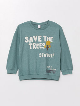 Bisiklet Yaka Uzun Kollu Erkek Bebek Sweatshirt