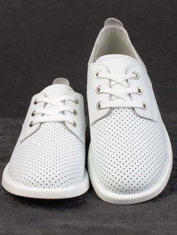 03-D7HY1-1 WHITE Полуботинки женские (натуральная кожа) - Фабричный китай фото 9