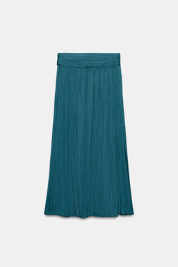 FALDA MIDI SATINADA / Azul pato - Zara фото 9