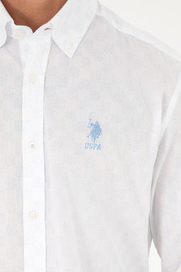 U. S. Polo Assn / Мужская голубая рубашка с длинным рукавом - U.s. polo assn фото 7
