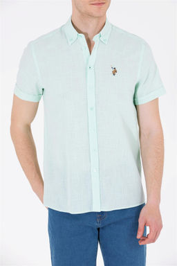 Мужская вода -зеленая рубашка с короткими рукавами в корзине - U.s. polo assn фото 6