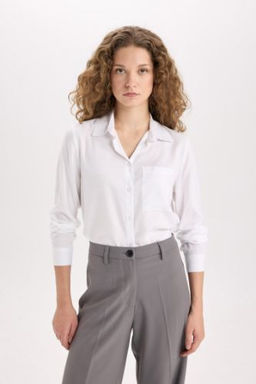 Regular Fit Basic Duz Uzun Kollu Gomlek