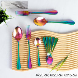 Столовые приборы 18 предметов / YGH18-101004--Raibow /уп 16/