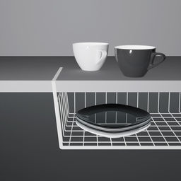 Корзина сетчатая навесная на полку Доляна, 40×25.5×14 см, белая