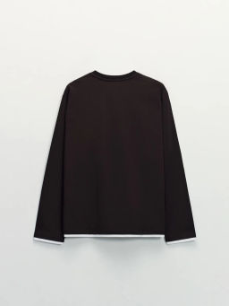 Контрастный лонгслив хенли / Zarina  фото 9