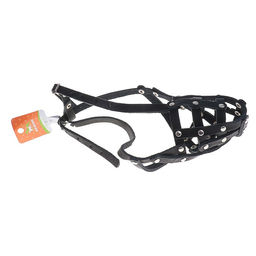 Намордник кожаный сетчатый с перемычкой №2,доберман,(длина по носу 9,5см, обхват морды 28см), 161347 - Пижон фото 4