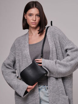 Сумка кожаная на плечо кросс-боди Deboro 30848 черный