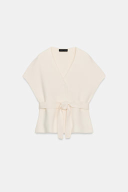 KNIT WAISTCOAT WITH BELT - Zara фото 5