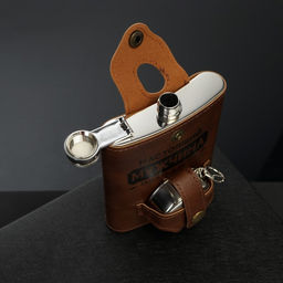 Фляжка со складной стопкой в чехле Настоящий мужчина, 240 мл / 75 мл