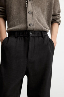 TEXTURED REGULAR FIT TROUSERS - Zara фото 16