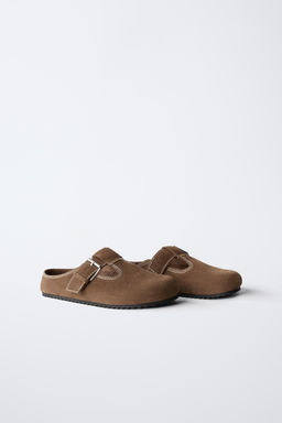 ZUECO PIEL PESPUNTES / Verde Caqui - Zara фото 2