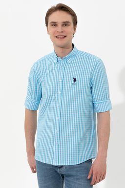 U. S. Polo Assn Мужская бирюзовая рубашка с длинным рукавом - U.s. polo assn фото 2
