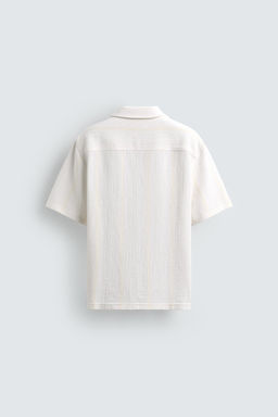 CAMISA REGULAR FIT JACQUARD RAYAS / Blanco roto - Zara фото 8