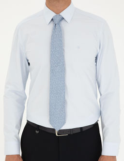 A__k Mavi Slim Fit Uzun Kollu Basic G_mlek