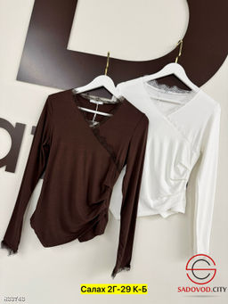 Лонгслив женский однотонный