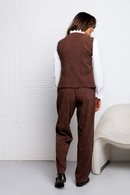 Костюм брючный вельветовый с жилеткой 399MOC