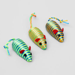 Мышь-погремушка радужная, 7 см, микс цветов - Пижон фото 2