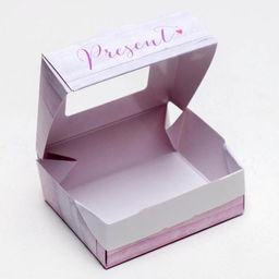 Цена за 5 шт. Кондитерская упаковка, коробка с ламинацией «Present», 10 х 8 х 3.5 см