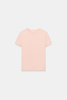 CAMISETA INTERLOCK MANGA CORTA / Rosa pastel - Zara фото 5
