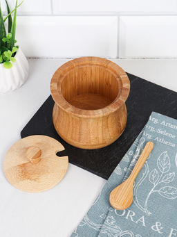 Банка для специй с ложкой 10х8,5 см / BL-100 /уп 100/ бамбук - ГалеонТрейд фото 3