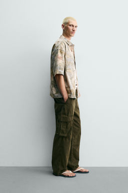 CAMISA RELAXED FIT ESTAMPADO FLORAL LAVADO / Multicolor - Zara фото 4