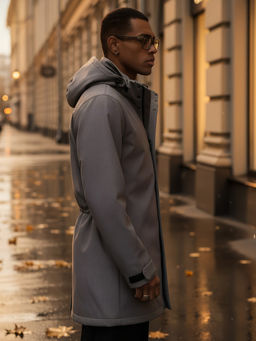 Парка спортивная мужская с капюшоном softshell серого цвета 9565Sr - Mtforce фото 43