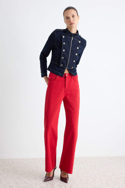 K_rm_z_ %100 Pamuk Y_ksek Bel Wide Leg Jeans TWOAW27JE00024