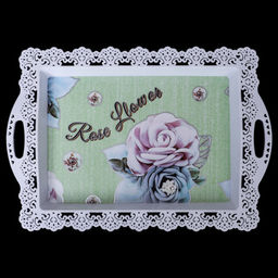 Поднос прямоугольный 40,5х28,5 см / 9687 /уп 120/с ручками - Галеонтрейд фото 4