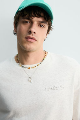 CAMISETA LAVADA ALGOD?N - LINO FLORIDA / Blanco
