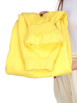 M049 YELLOW Брюки спортивные женские на флисе (100% хлопок) 7986 - Fashion фото 8