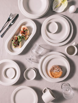 Тарелки Magistro Jarwah Lausanne, d=25 см, обеденные, набор 2 шт., фарфор, белые