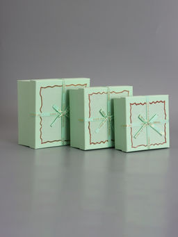 Набор подарочных коробок 3 в 1, квадратные, мятный, 19×19×9.8; 17×17×8; 15×15×6.5 см