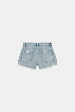 SHORTS DENIM TRF TIRO ALTO ROTOS / Azul - Zara фото 8