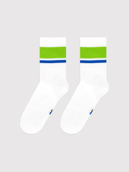 Цена за 5 пар! Носки детские классические белые с рисунком полосок