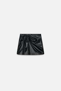 FAUX LEATHER RUCHED SKORT - Zara фото 7