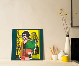 Кристальная (алмазная) мозаика ФРЕЯ ALBP-298 постер Девочка с фикусом 30 х 30 см