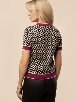 VILATTE / Джемпер двуслойной жаккардовой вязки с кашемиром  фото 4