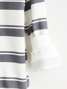 Bisiklet Yaka ?izgili Erkek ?ocuk Sweatshirt