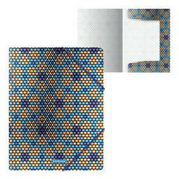 Цена за 4 шт. Папка на резинках пластиковая ErichKrause® Blue&Orange Beads, A4 (в пакете по 4 шт.)