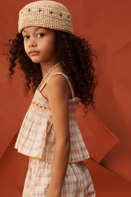 TOP CUADROS FLORES BORDADAS LIMITED EDITION / Multicolor - Zara фото 4