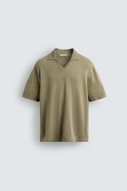 POLO PUNTO REGULAR FIT ALGOD?N - LINO / Musgo - Zara фото 8