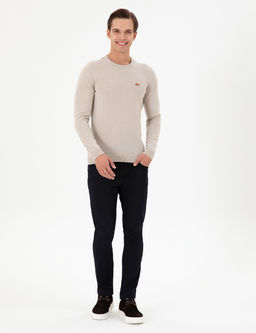 Erkek Slim Fit Bisiklet Yaka Ta_ Melanj Kazak - U.s. polo assn фото 4