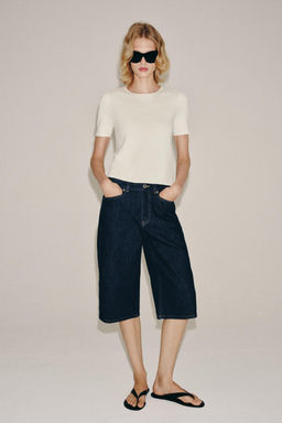 BERMUDA DENIM TIRO MEDIO ZW COLLECTION / Azul