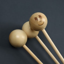 Массажёр антицеллюлитный, 32.5×7 см, 3 шара, деревянный