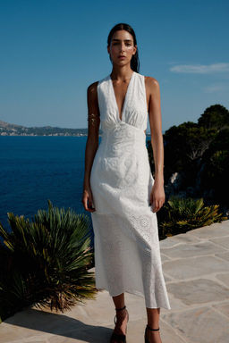 EMBROIDERED MIDI DRESS