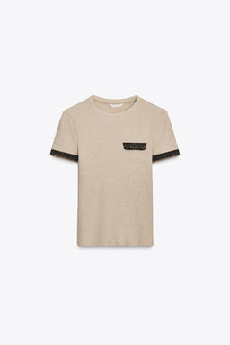 METALLIC THREAD CHUNKY KNIT T-SHIRT - Zara фото 6